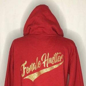 Red And Gold Female Hustler Hoodie Size Small
